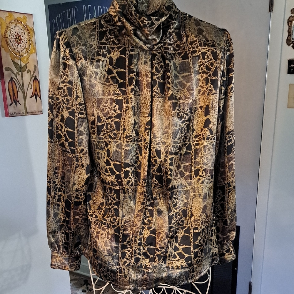Vintage Nicola Goth Graphic Blouse, Sz 8